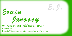 ervin janossy business card